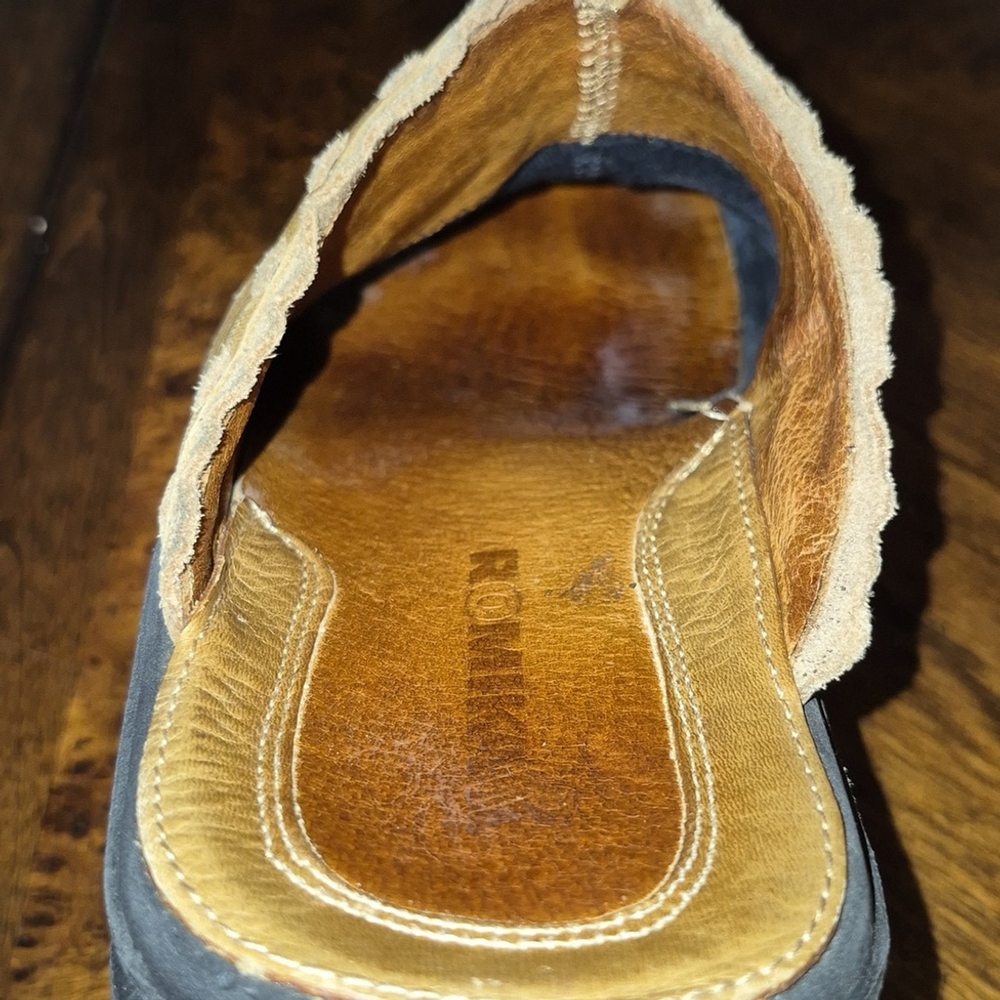 Romika Brown Moccasins Leather Slip-On Comfort (#1687) Vintage Calfhide Sz.7 - Picture 13 of 16